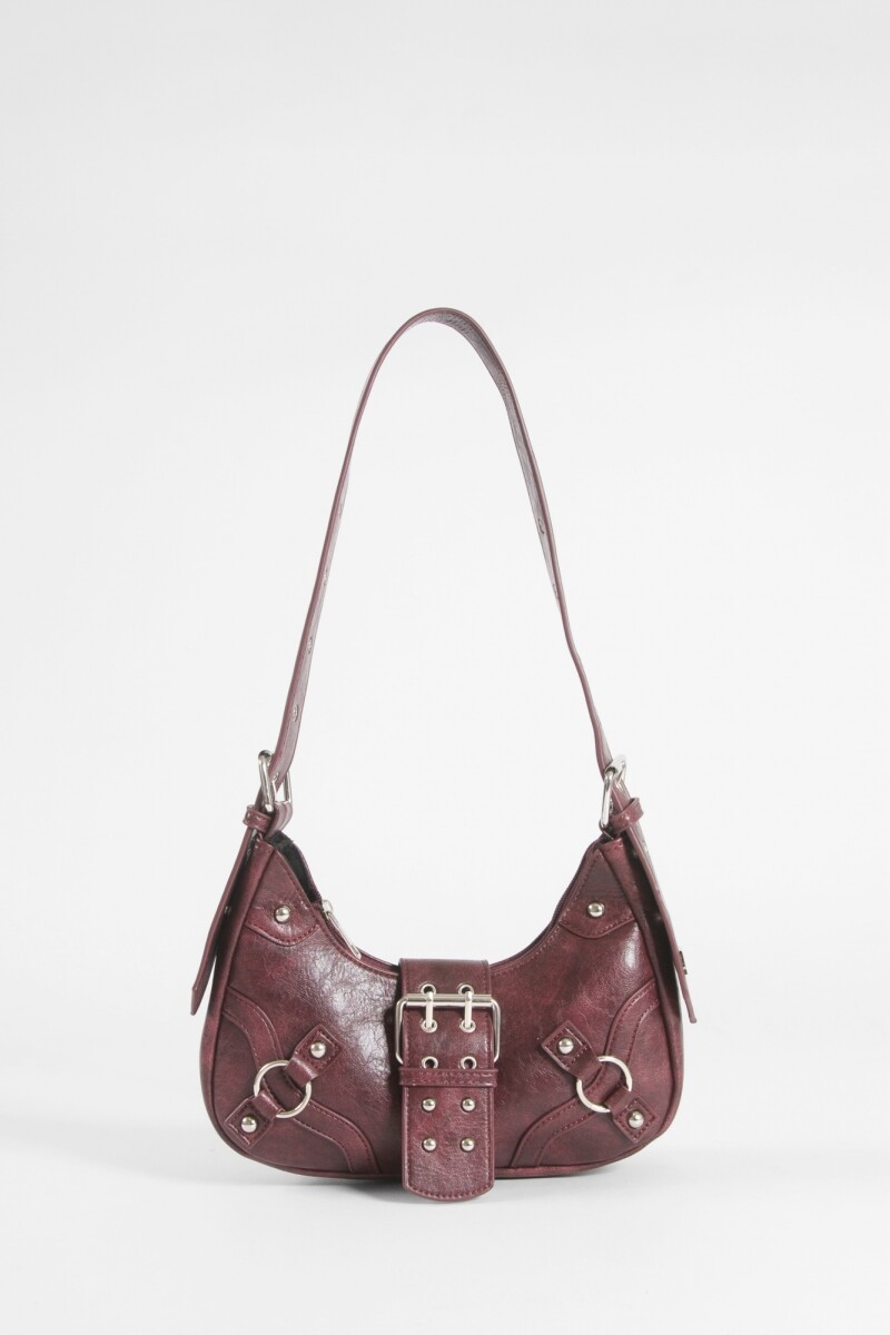 Cartera de hombro con hebilla bordo