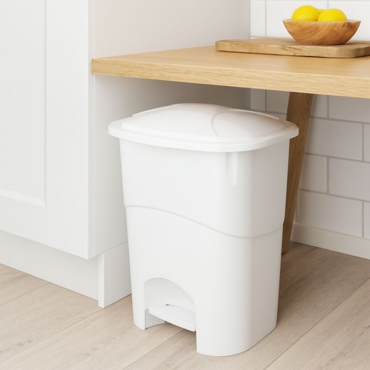 Papelera Tacho Basura Paramount 40Lts Blanco 