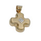 Cruz en oro 18k y brillante central Cruz en oro 18k y brillante central