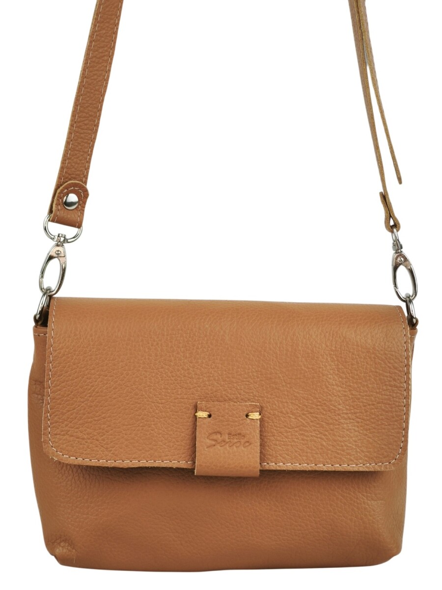 Morral con solapa chico - Tostado 