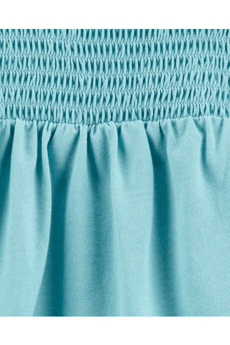 Musculosa arrugada con tiras, celeste. Talles 2-5T Sin color