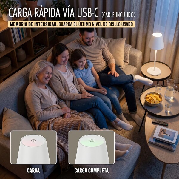 Lampara Escritorio Mesa Velador Led Recargable Inalambrica IMBACK Color Blanco Lampara Escritorio Mesa Velador Led Recargable Inalambrica IMBACK Color Blanco