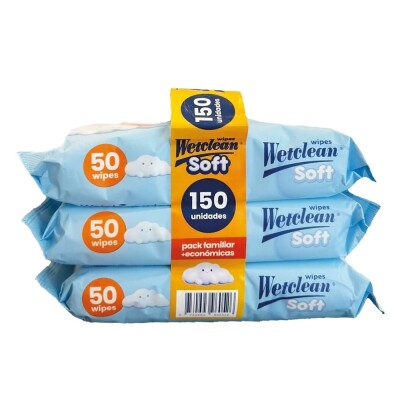 Toallitas Húmedas Wetclean Soft 150 Uds. Toallitas Húmedas Wetclean Soft 150 Uds.