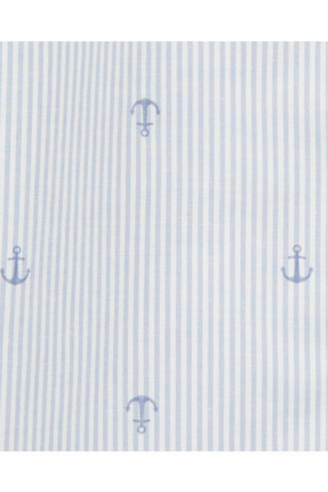 Camisa de algodón, manga larga, diseño anclas Sin color