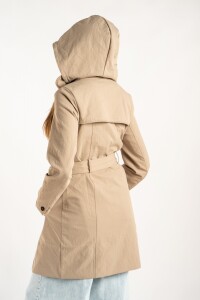 Trench Capucha Desmontable Camel