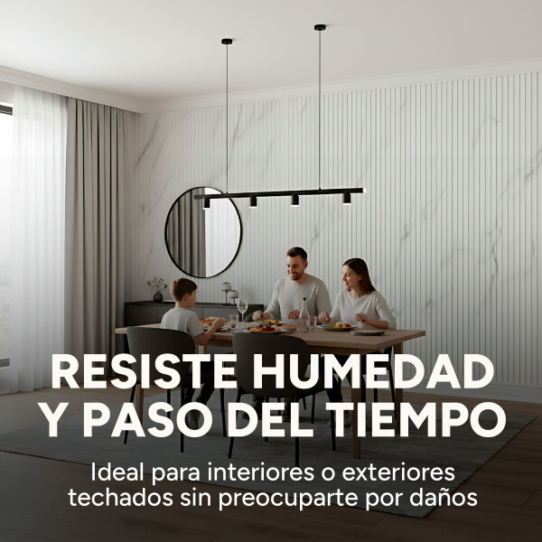 Pack x50 Wpc Simil Madera Wall Panel Lambrin 2.90x16.7 Color Blanco Mármol