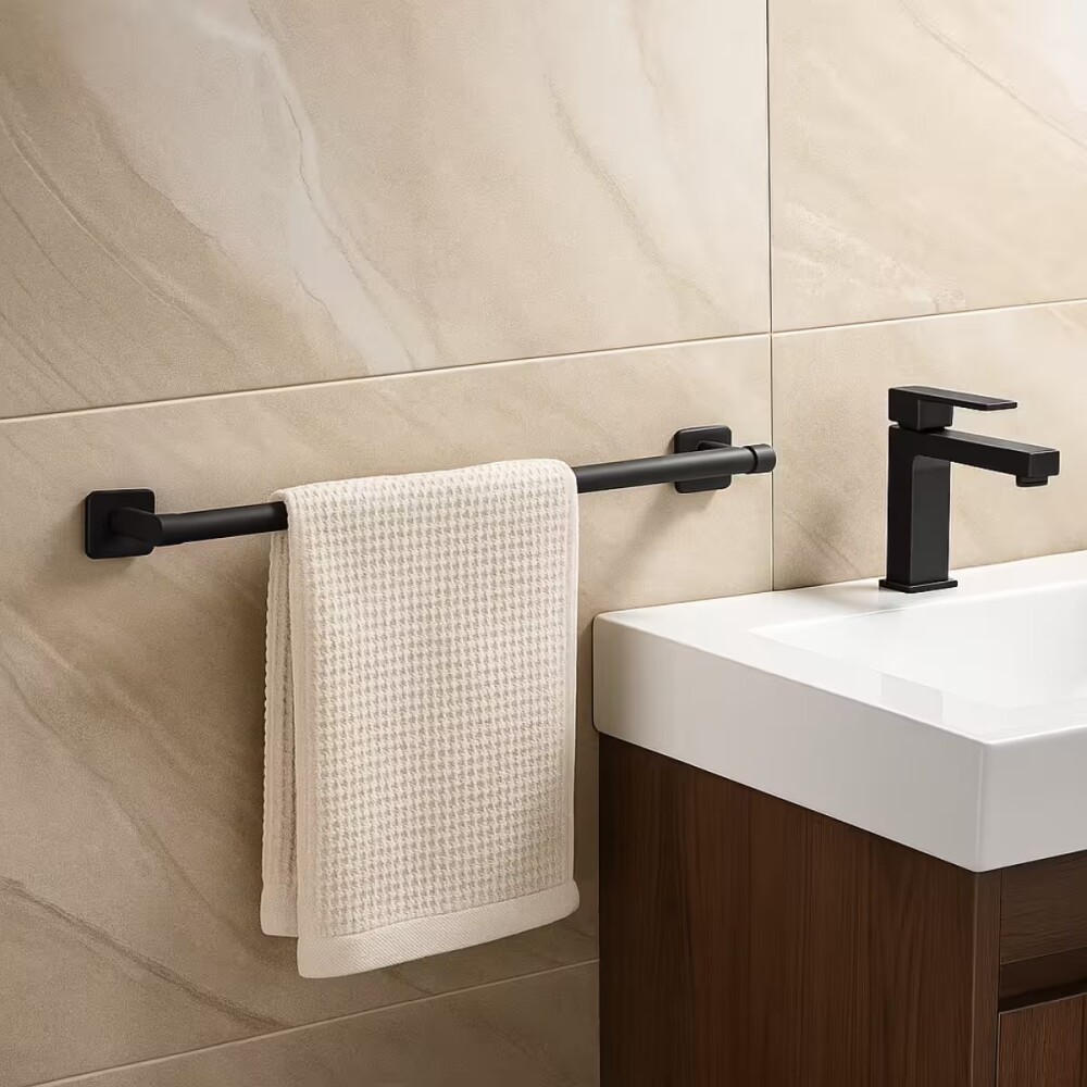 Toallero barral NOAR 60 cm Negro Mate Toallero Barral Noar 60 Cm Negro Mate