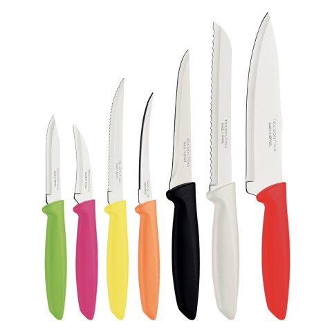 Juego de 7 cuchillos con mango de colores "Plenus" -TRAMONTINA TN9708