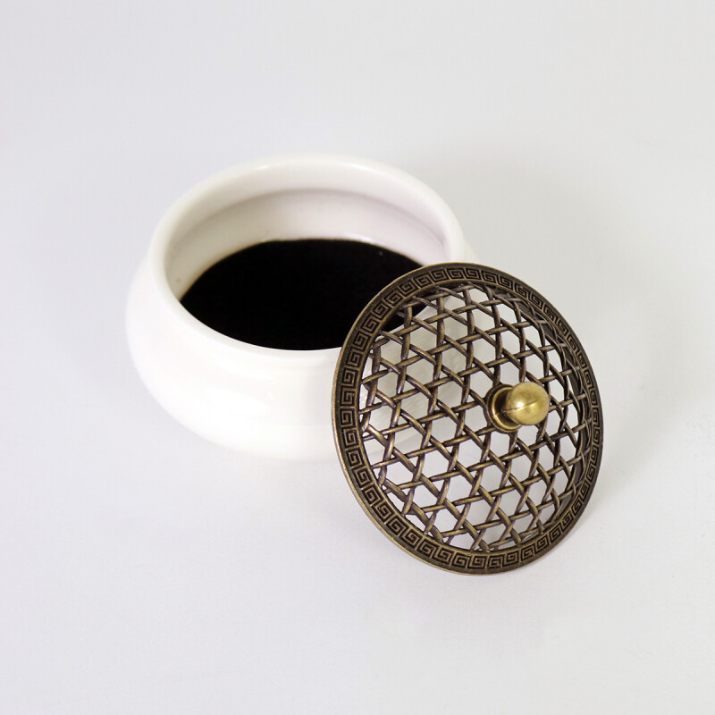 QUEMADOR P/INCIENSO CERAMICA BLANCO 9.5X7CM Unica