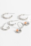 Set aros detalle plateado