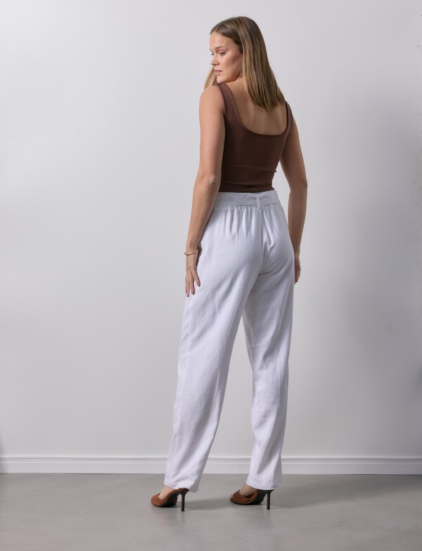 Pantalon Lino Lazo BLANCO