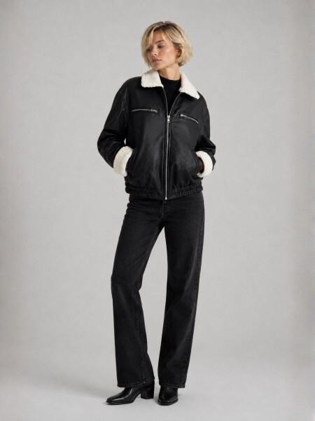 CAMPERA SLOWLY BOMBER NEGRO