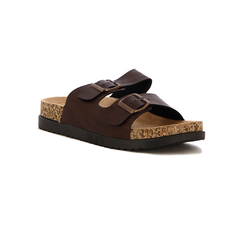 Darkness Sandalia Baja Casual C/ Dos Hebillas - Marron Claro Marron Claro