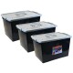 Set x3 Caja organizadora 50 lts NEGRO Y GRIS