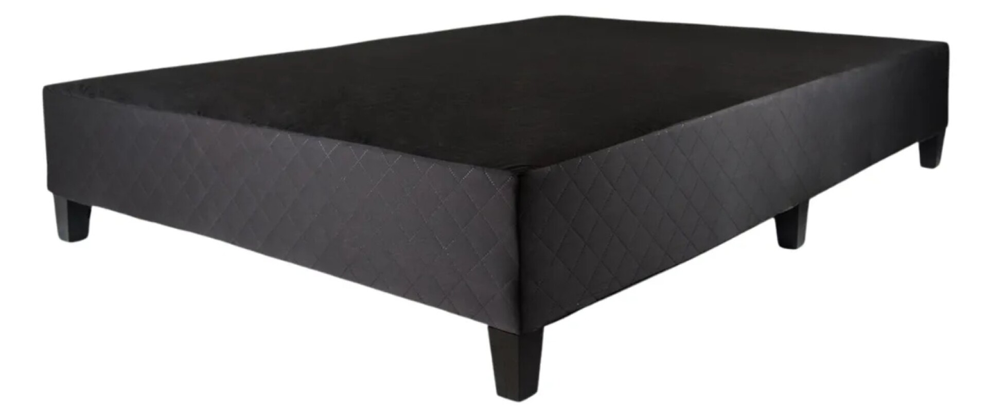 Box Para Sommier Capitoneado Con Patas Dos Plaza Negro - Negro 