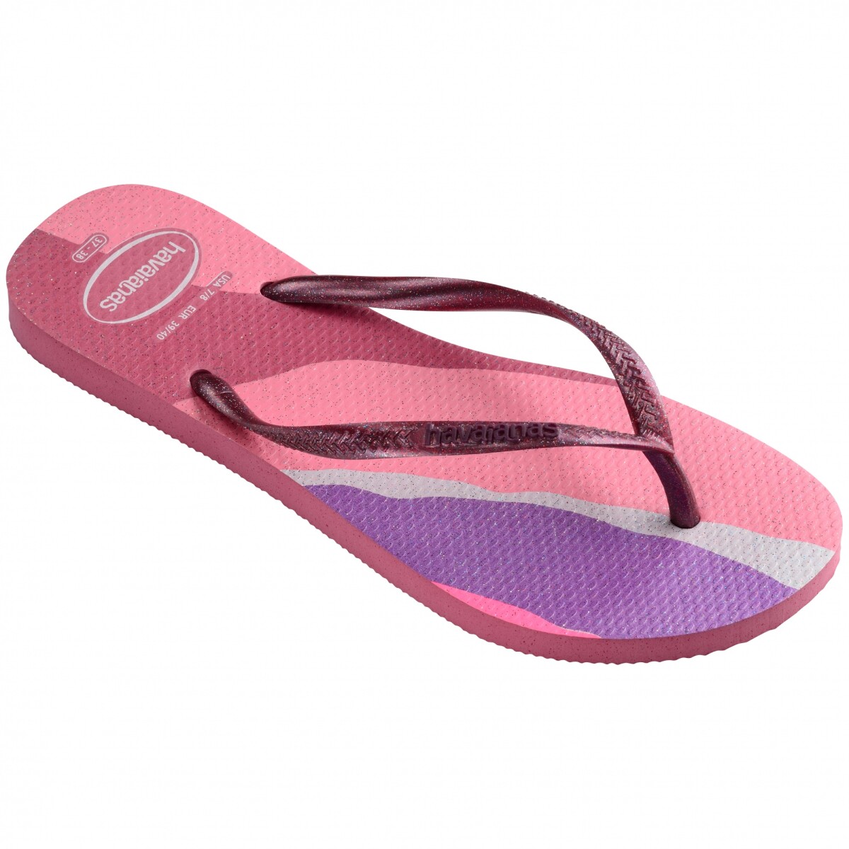 Ojota de Mujer Havaianas Slim Pallete Glow Havaianas - Rosa Terciopelo 