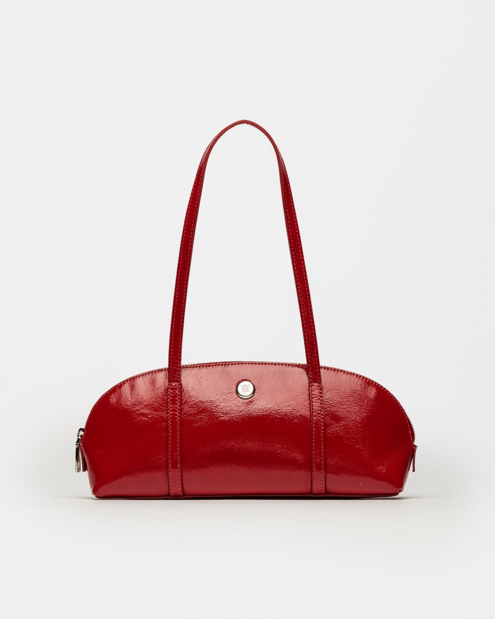 Cartera al hombro Bonnie en cuero charol Rojo