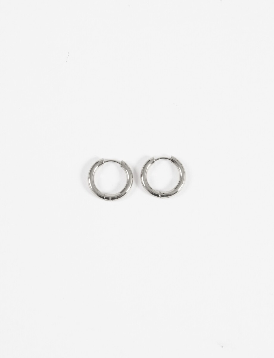 Aros acero grueso small - plateado 