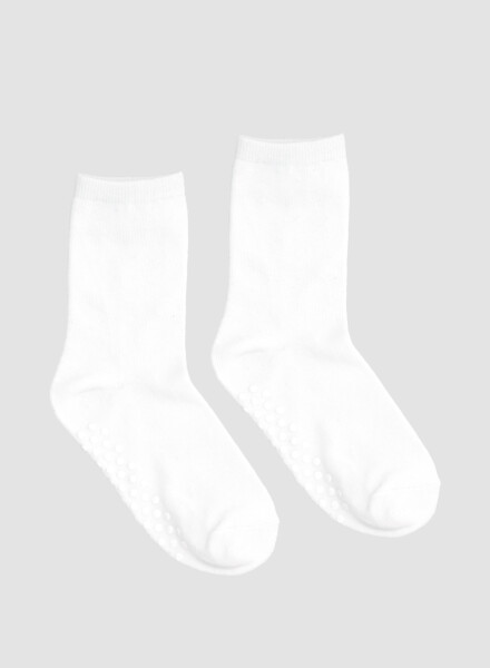 Medias lisas con antideslizante Blanco