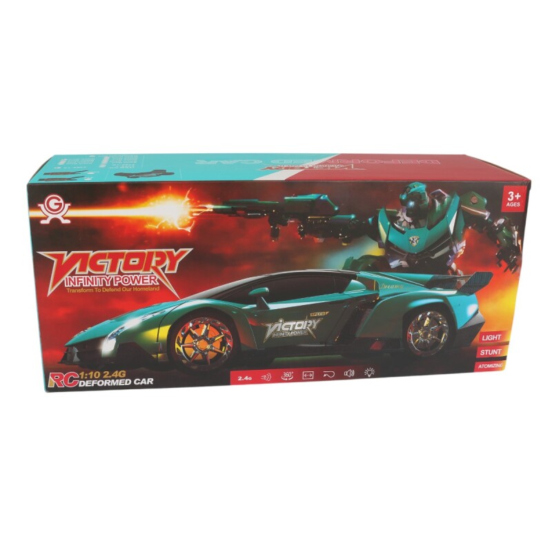 Auto Robot transformer a control remoto deportivo azul con doble joystick Auto Robot transformer a control remoto deportivo azul con doble joystick