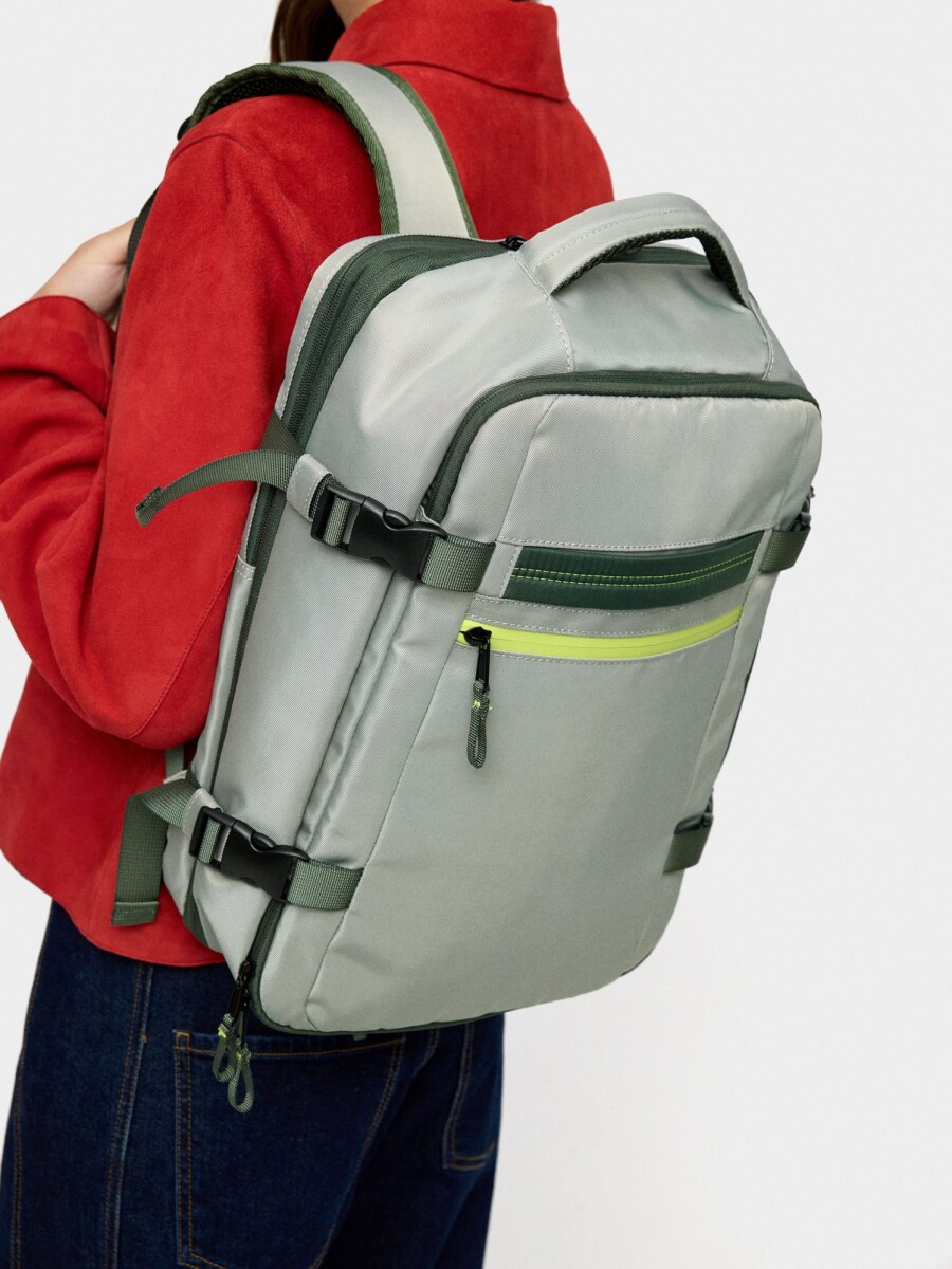 Mochila De Cabina De Nylon gris