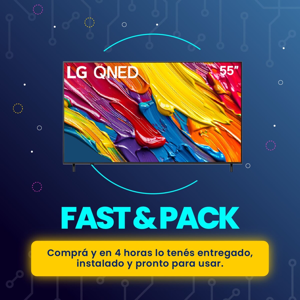 Fast&Pack Smart TV LG QNED 4K 55¨ + Instalación 