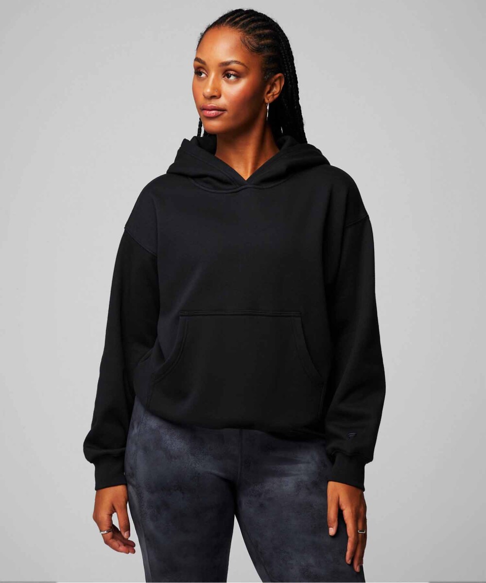 Polera Cozy Fleece Hoodie Mujer - Black 