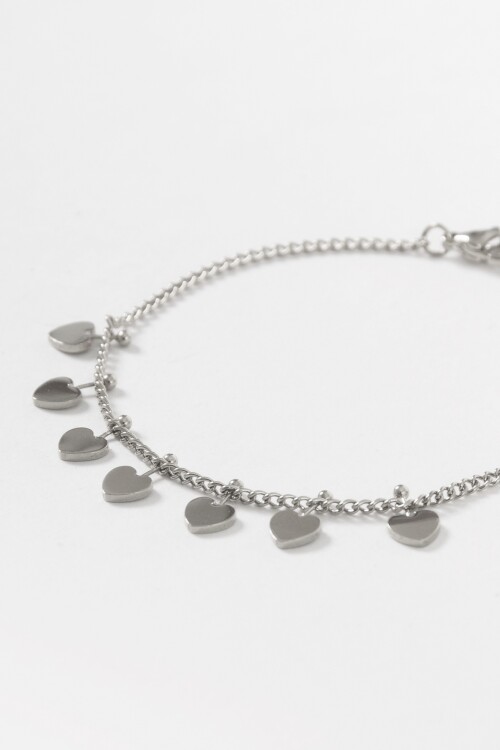Pulsera dije cora acero plateado