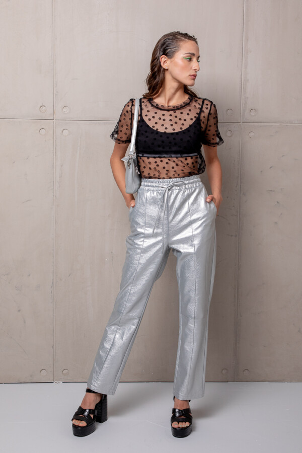 PANTALON GLASSEN Plateado