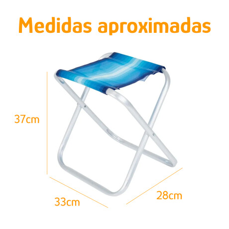 Banqueta Plegable Aluminio Mor Reforzada 90kg Polietileno Azul/celeste