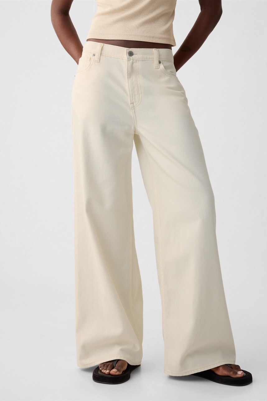 Jean Baggy Mujer Ecru