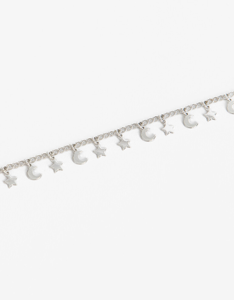 Pulseras Flexibles Metal Pulsera Metal Estrellas - Plateado Rodio