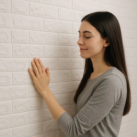 30 Placas Revestimiento Pared Autoadhesiva 70x77cm Promo X30 Blanco