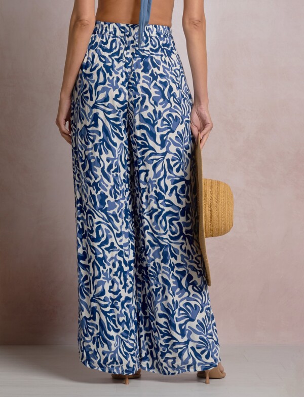 Pantalón Palazzo Estampado AZUL/MULTI
