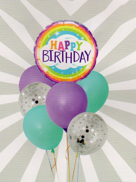 GLOBOS CUMPLE ARCOIRIS SET 7 PCS MULTICOLOR