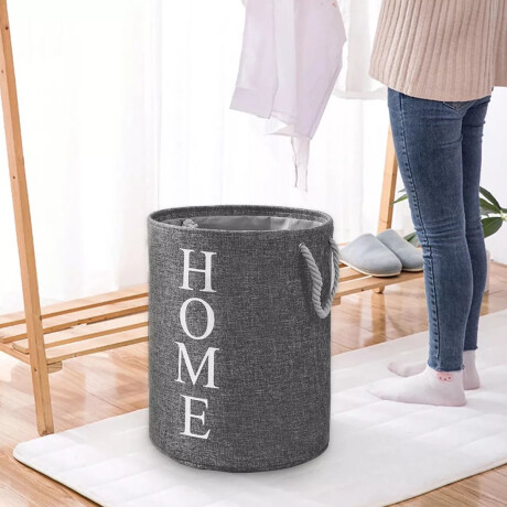 Bolsa Cesta Organizadora Plegable para Lavandería Hogar Home Gris Oscuro