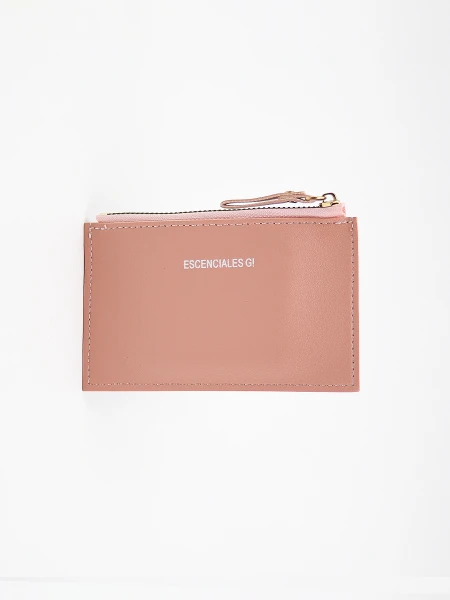 MONEDERO TARJETERO FLAT ROSADO