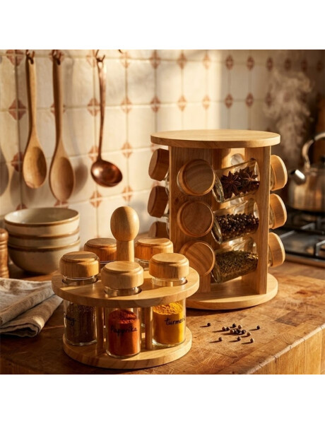 SET 5PCS ESPECIERO SOPORTE MADERA. H20/D18.5CM SET 5PCS ESPECIERO SOPORTE MADERA. H20/D18.5CM