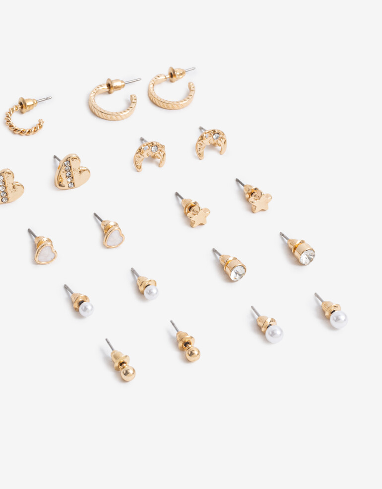 Aros Sets Metal Set 10 Pares De Aros Metal - Dorado