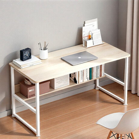 Escritorio Compacto Hierro Y Madera 80Cm Universo Binario BLANCO