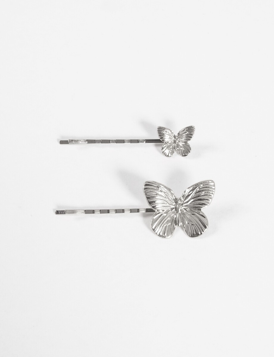 Set horquillas mariposa - plateado 