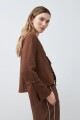 Blusa de lino con lazos chocolate