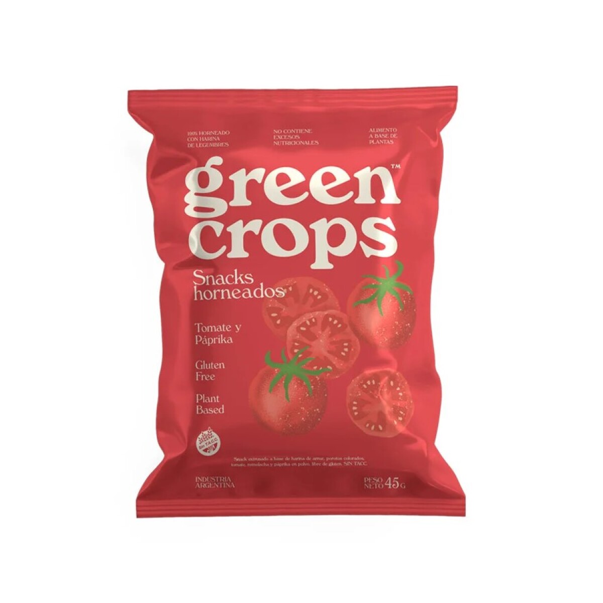 Snacks Horneados Green Crops GRE001 sin Gluten 95GR - TOMATE-PAPRIKA 