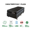 Sommier Somier Colchón 1 Plaza Espuma 20cm 150kg Reversible Color Negro Sommier Somier Colchón 1 Plaza Espuma 20cm 150kg Reversible Color Negro