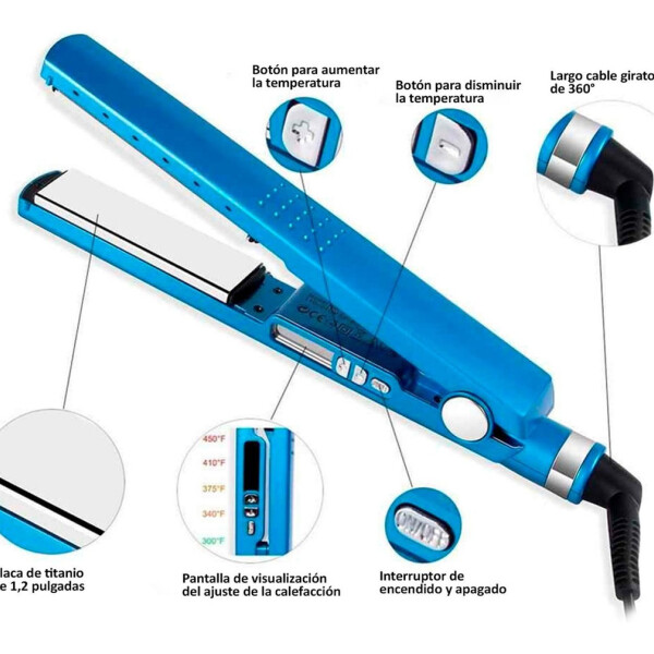 Plancha De Pelo Nano Titanium Placas Iónicas Anti-frizz Plancha De Pelo Nano Titanium Placas Iónicas Anti-frizz