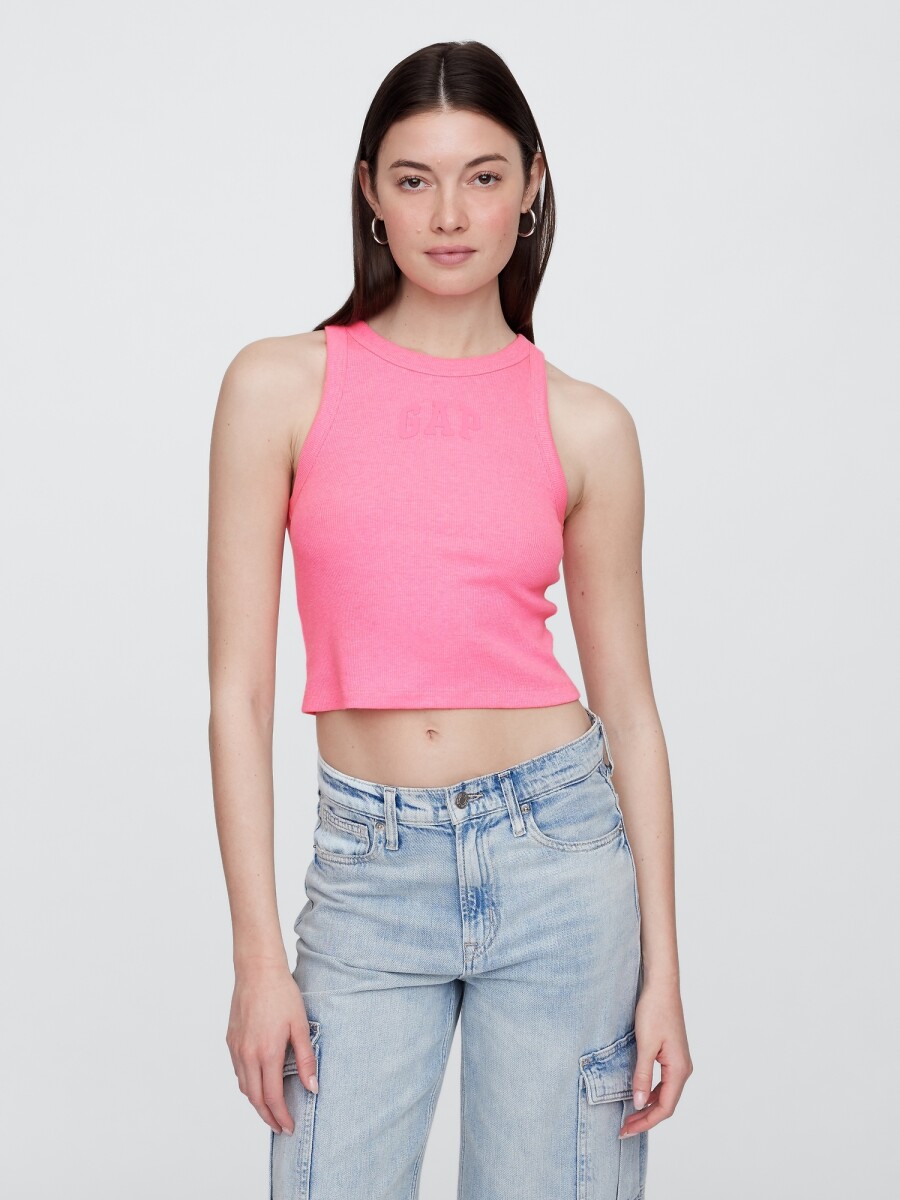 Musculosa Logo Gap Mujer - Neon Pink Rose 