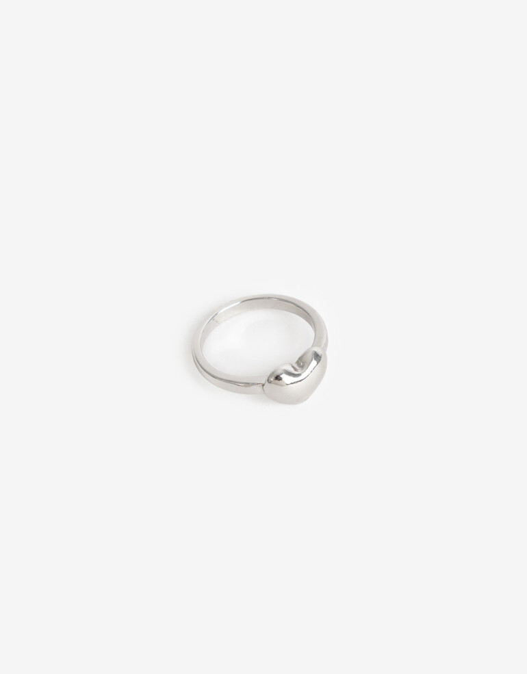 Anillos Chicos Metal Anillo Corazón Metal - Plateado Rodio