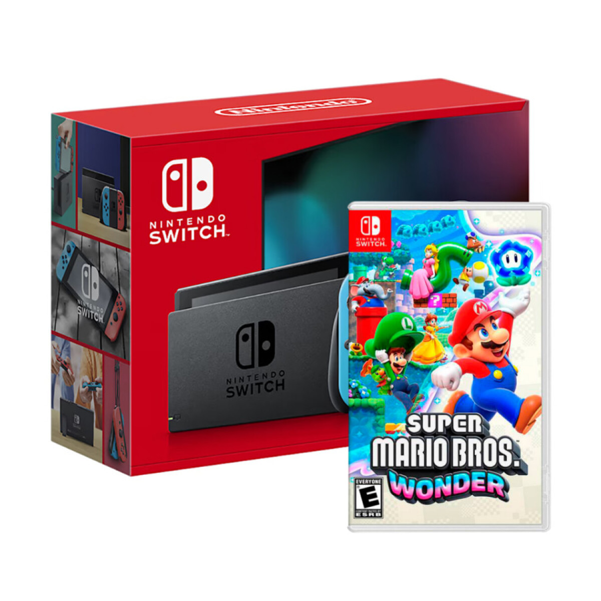 Nintendo Switch Neon + Mario Wonder 