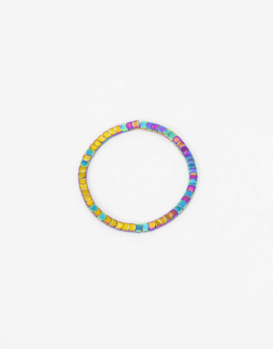 Pulsera Elástica Metal Ionizado - Combinacion Multicolor 