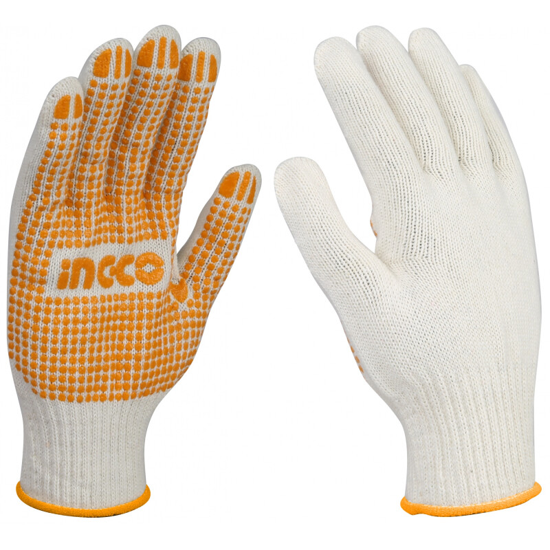 GUANTES ALGODON PVC EN PALMA Y PULGAR INGCO HGVK05 GUANTES ALGODON PVC EN PALMA Y PULGAR INGCO HGVK05